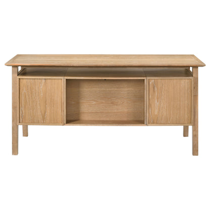 Goodson 64-inch 4-Drawer Double Pedestal Desk Distressed Light Brown