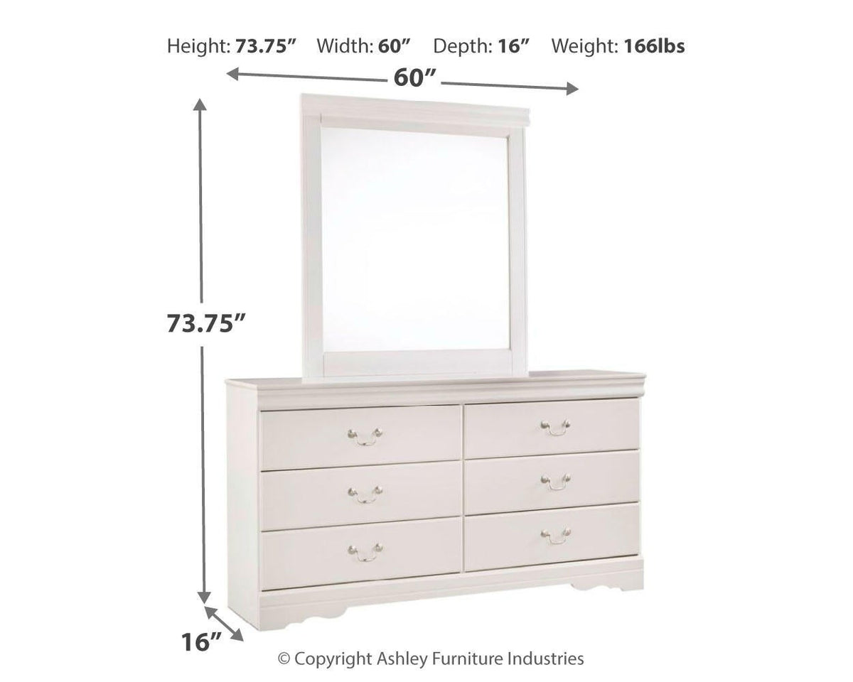 Anarasia Queen Sleigh Headboard, Dresser and Mirror