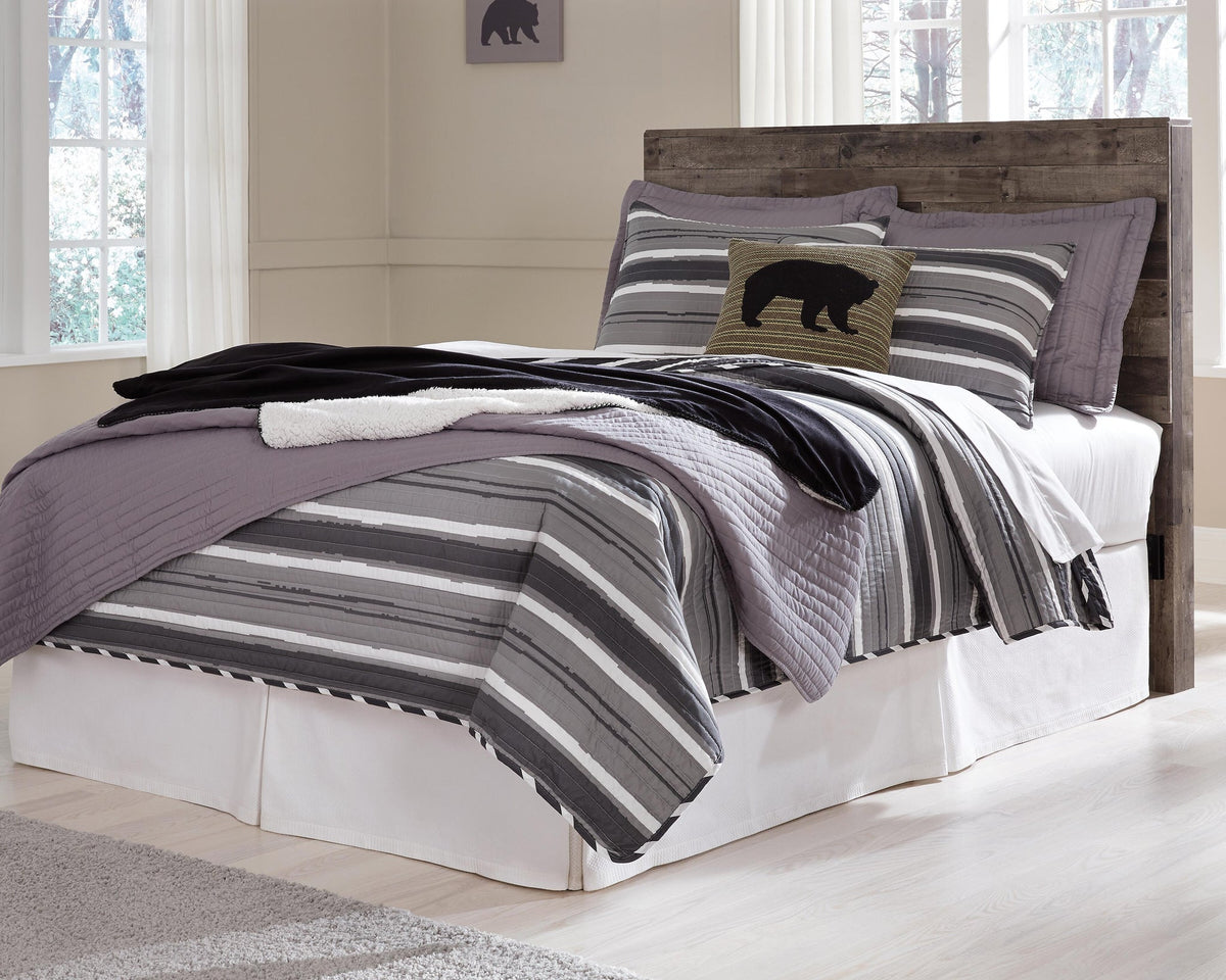 Derekson Full Panel Headboard Bed with Mirrored Dresser