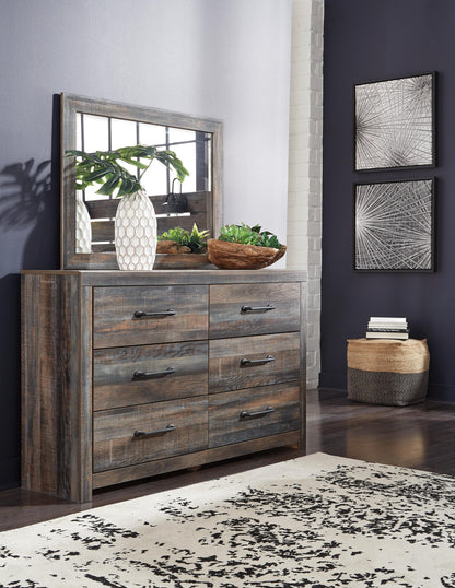 Drystan King Bookcase Bed with 4 Storage Drawers with Mirrored Dresser