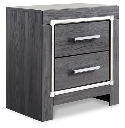 Lodanna Queen Panel Bed with 2 Storage Drawers, Dresser, Mirror and Nightstand