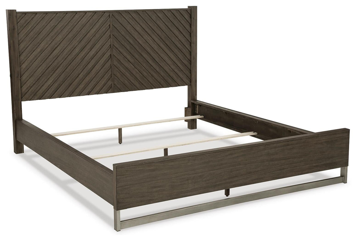 Arkenton King Panel Bed with Mirrored Dresser