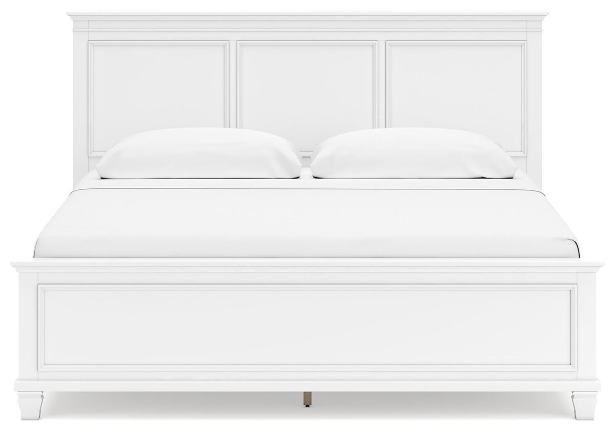 Fortman King Panel Bed with Mirrored Dresser