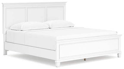 Fortman King Panel Bed with Mirrored Dresser