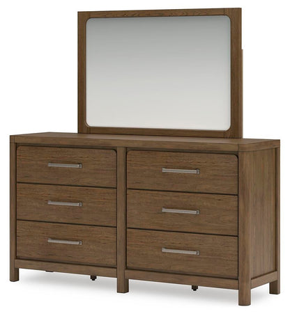 Cabalynn Queen Panel Bed with Storage with Mirrored Dresser
