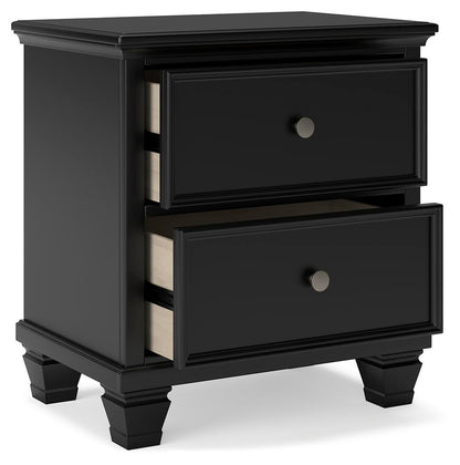 Lanolee Queen Panel Bed with Mirrored Dresser and Nightstand
