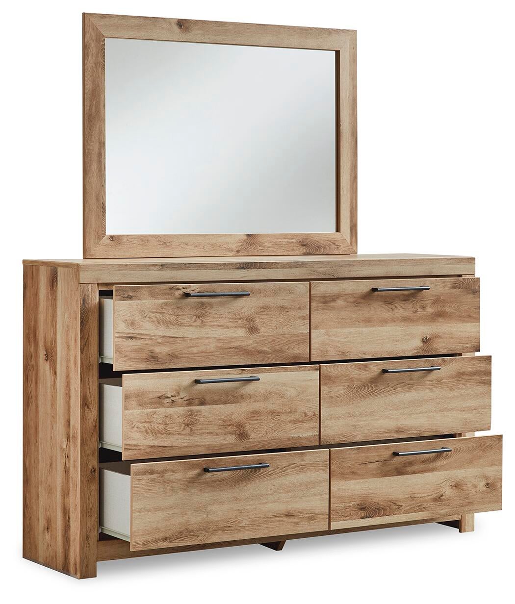 Hyanna Twin Panel Bed with 2 Side Storage, Dresser, Mirror and Nightstand