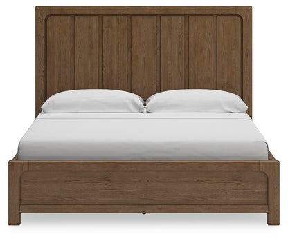 Cabalynn King Panel Bed with Storage with Mirrored Dresser