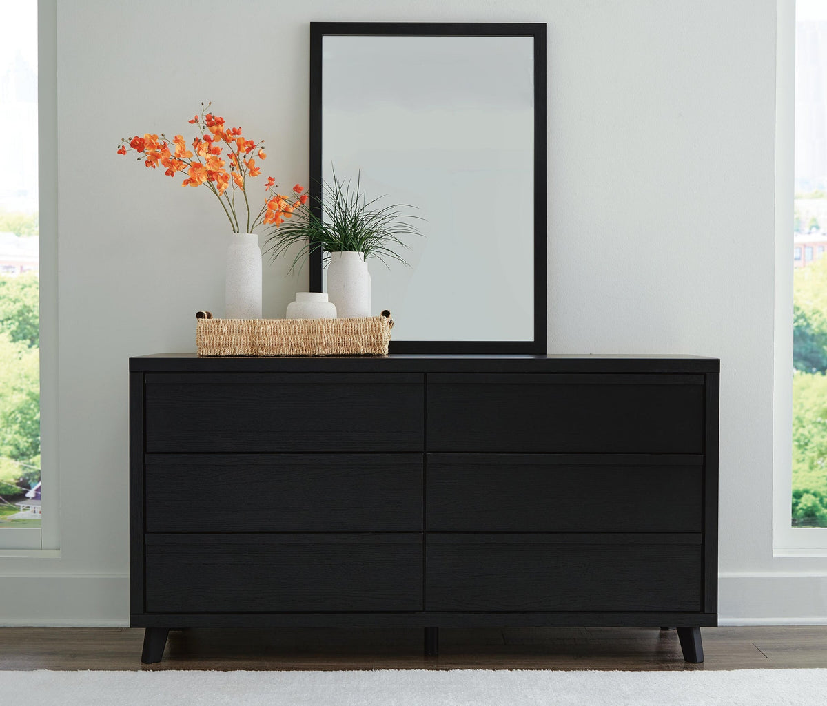 Danziar Queen Panel Bed, Dresser, Mirror and Nightstand