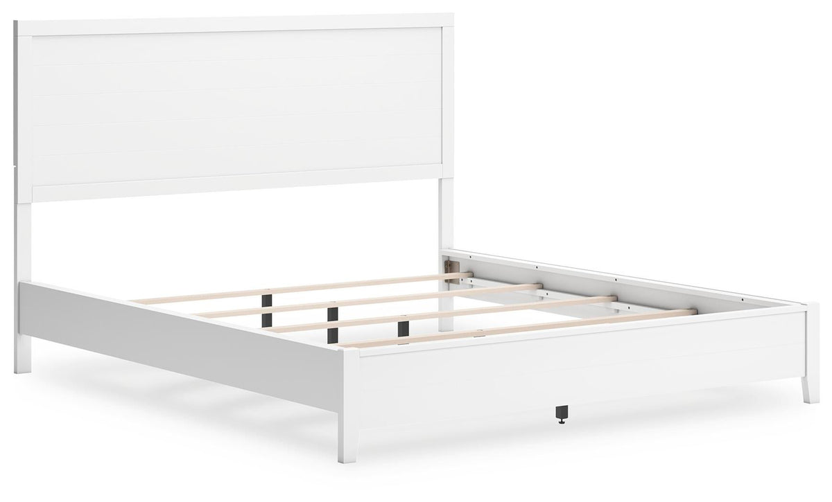 Binterglen California King Panel Bed with Mirrored Dresser