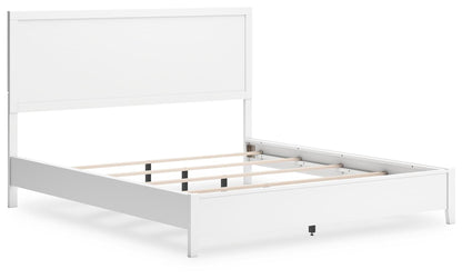 Binterglen California King Panel Bed with Mirrored Dresser and Nightstand