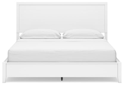 Binterglen California King Panel Bed with Mirrored Dresser and Nightstand
