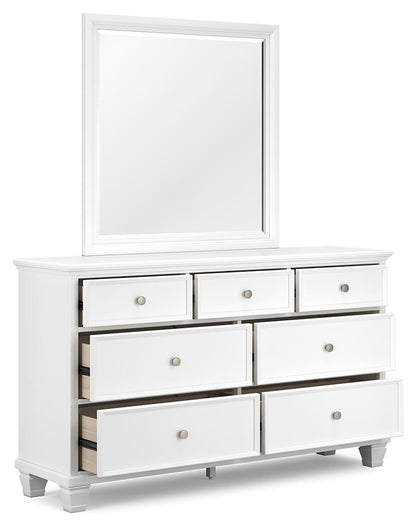 Fortman Twin Panel Bed with Mirrored Dresser and Nightstand