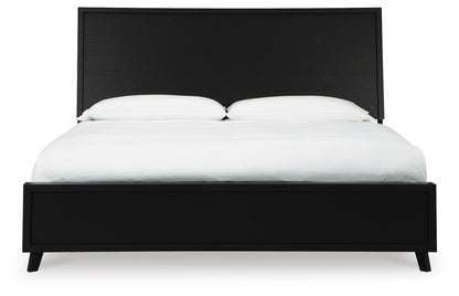 Danziar Queen Panel Bed with Mirrored Dresser