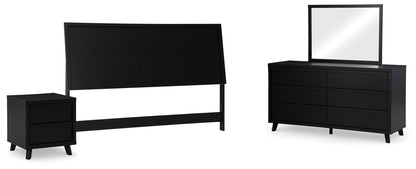 Danziar King Panel Headboard, Dresser, Mirror and Nightstand