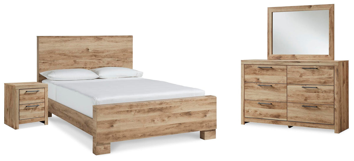 Hyanna Queen Panel Bed, Dresser, Mirror and Nightstand