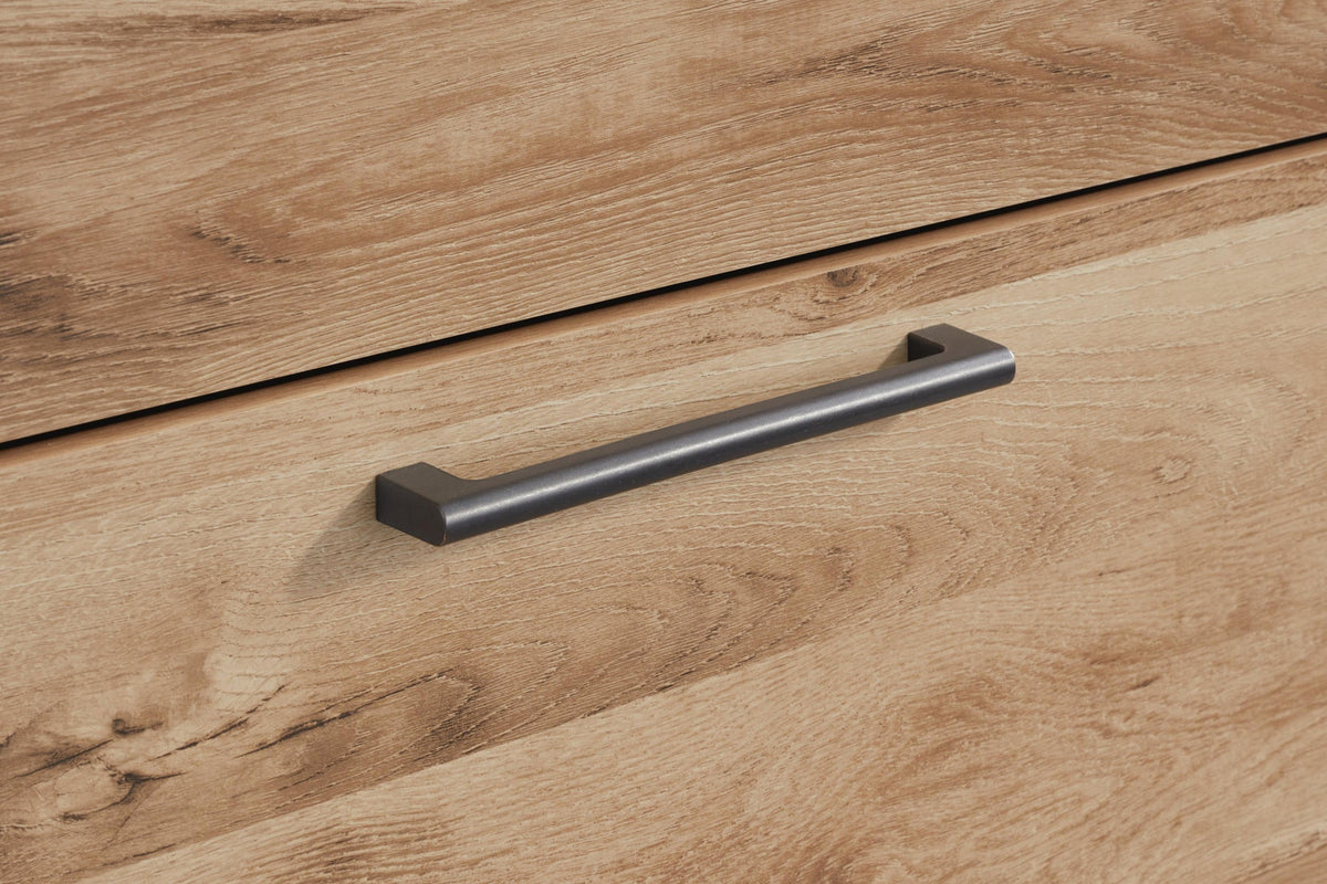 Hyanna Full Panel Bed with 1 Side Storage, Dresser, Mirror and Nightstand