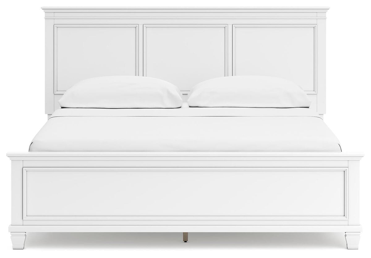 Fortman California King Panel Bed with Mirrored Dresser