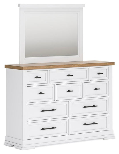 Ashbryn King Panel Storage Bed, Dresser, Mirror and Nightstand