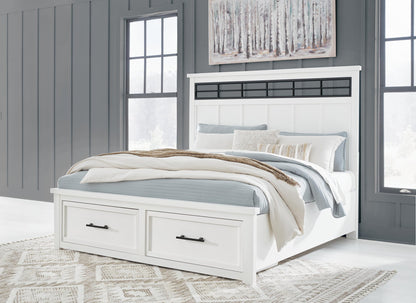 Ashbryn King Panel Storage Bed, Dresser, Mirror and Nightstand