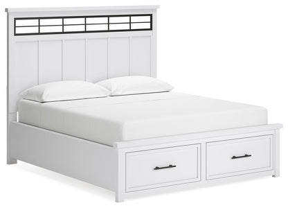 Ashbryn California King Panel Storage Bed, Dresser, Mirror and Nightstand