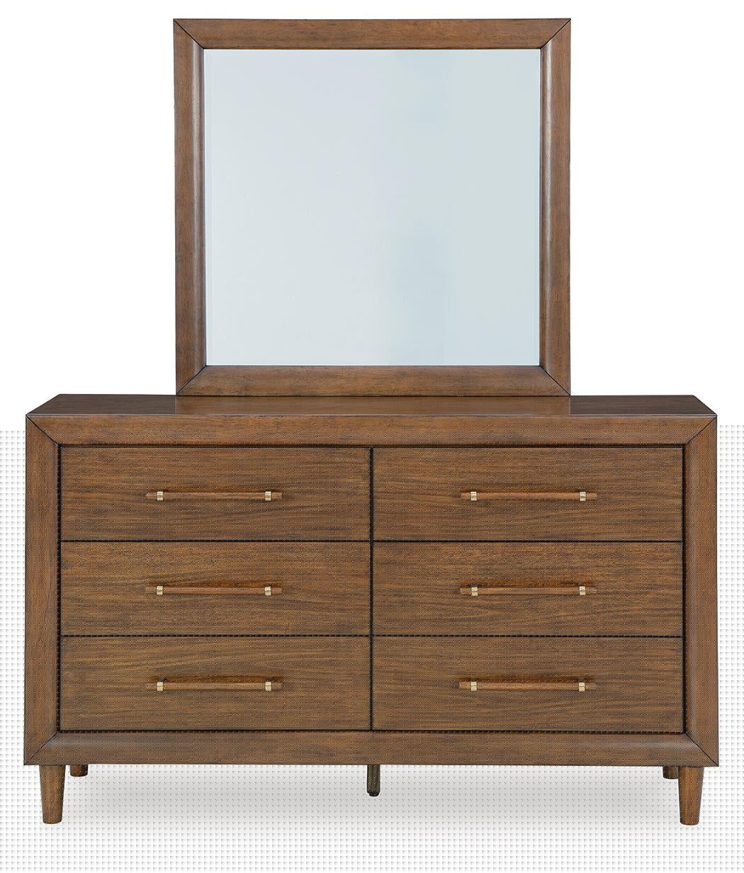 Lyncott King Upholstered Bed with Mirrored Dresser