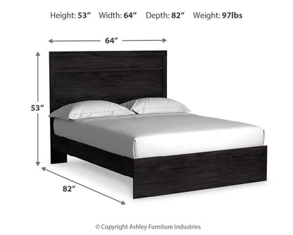 Belachime Queen Panel Bed with Mirrored Dresser