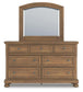 Vandenmore King Panel Bed with Mirrored Dresser and Nightstand