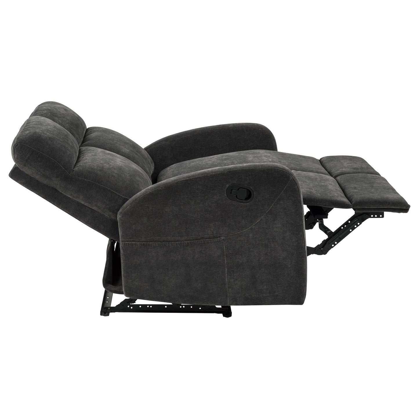 Hamilton Chenille Upholstered Manual Reclining Loveseat Charcoal Grey