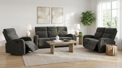 Hamilton Chenille Manual Recliner Charcoal Grey