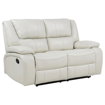 Camila 3-piece Upholstered Reclining Sofa Set White