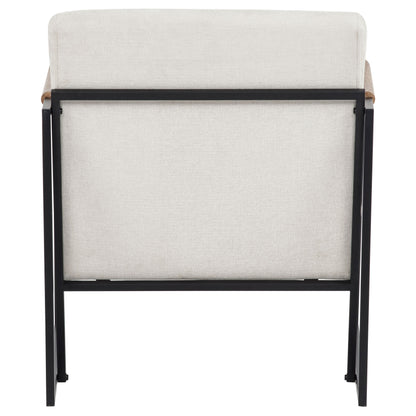 Monsen Fabric Upholstered Metal Frame Accent Chair Ivory