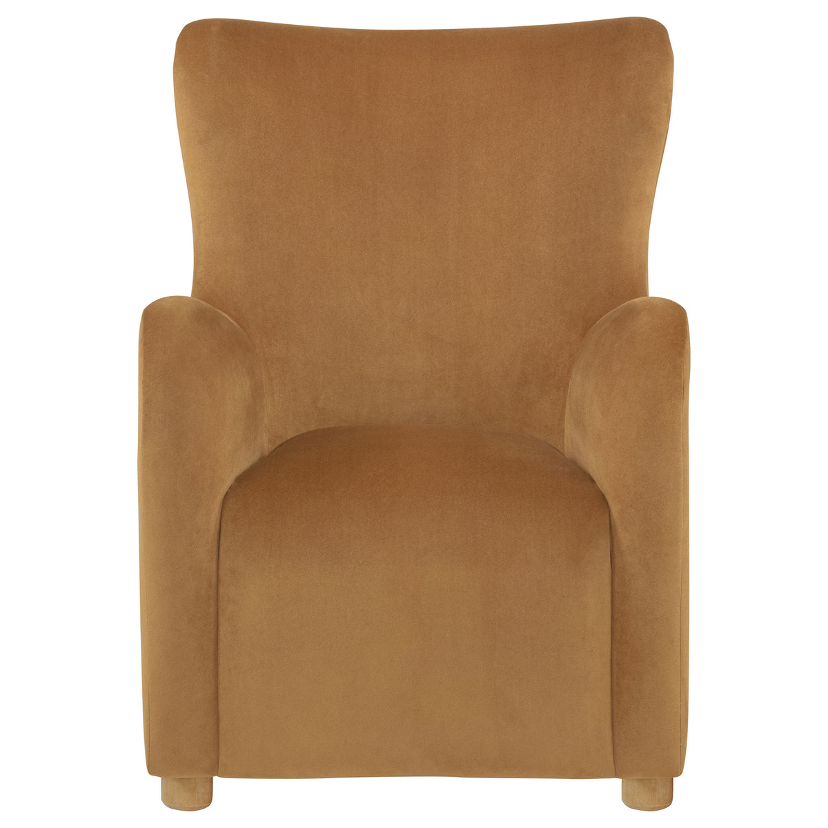 Thornton Velvet Upholstered Wingback Lounge Accent Chair Cognac