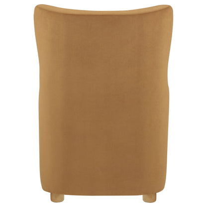 Thornton Velvet Upholstered Wingback Lounge Accent Chair Cognac
