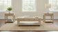 Marcelo Wood Coffee Table with 2 Drawers and Shelf Light Elm