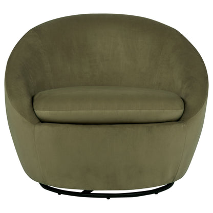 Myernick Velvet Upholstered Swivel Accent Chair Olive
