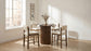 Hamlyn 5-piece Round Wood Counter Height Dining Set Cream and Walnut