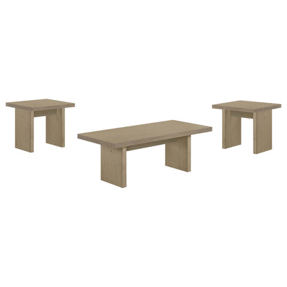 Decker 3-piece Coffee and End Table Set Natural Oak