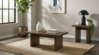Decker 2-piece Coffee and End Table Set Walnut