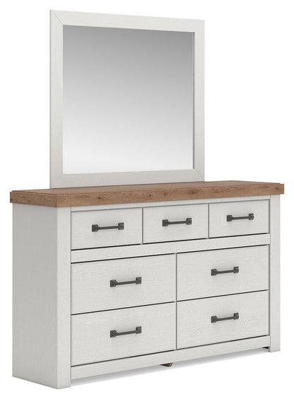 Savonport Queen Panel Bed with Storage, Dresser and Mirror