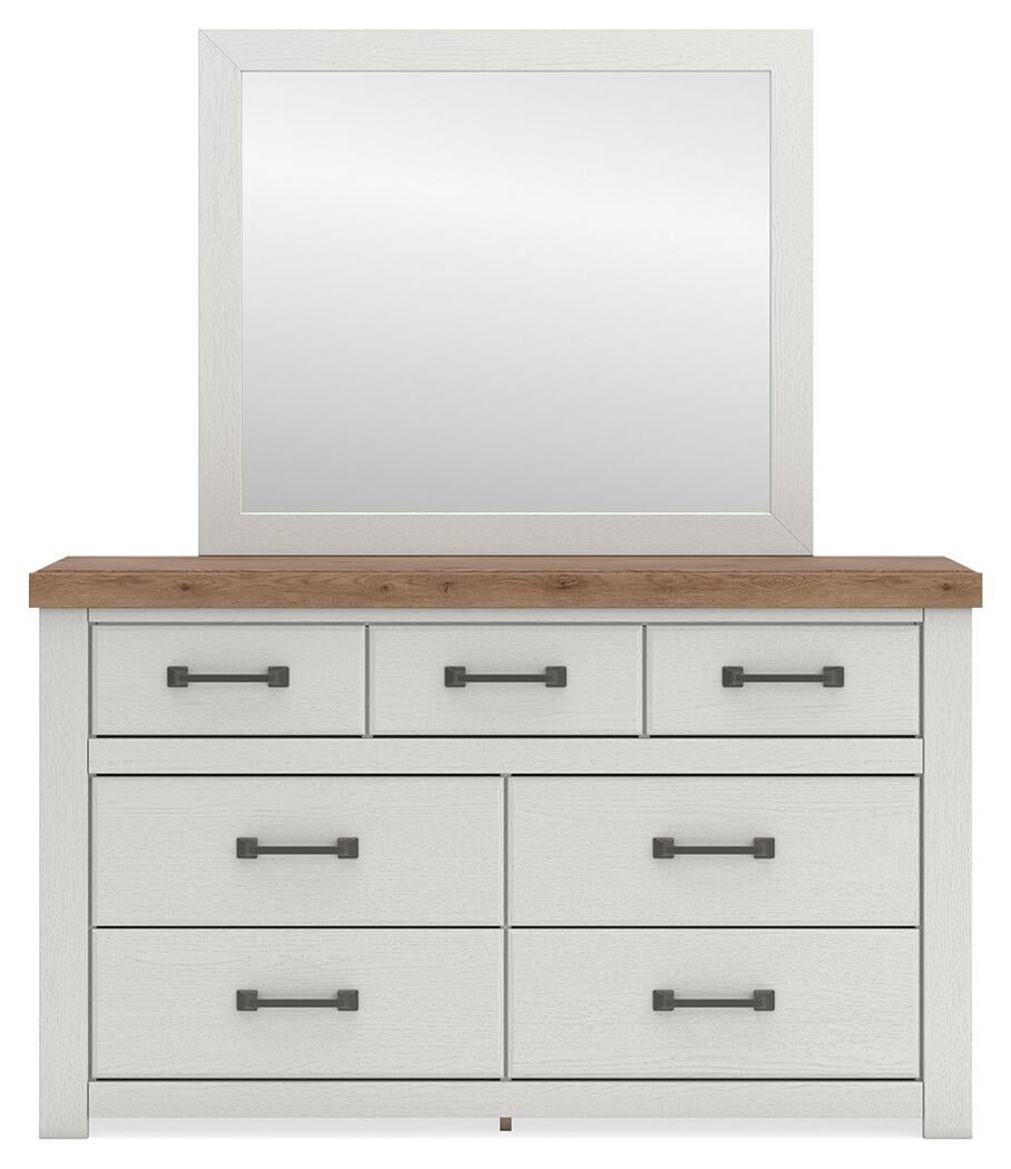 Savonport Queen Panel Bed with Storage, Dresser and Mirror