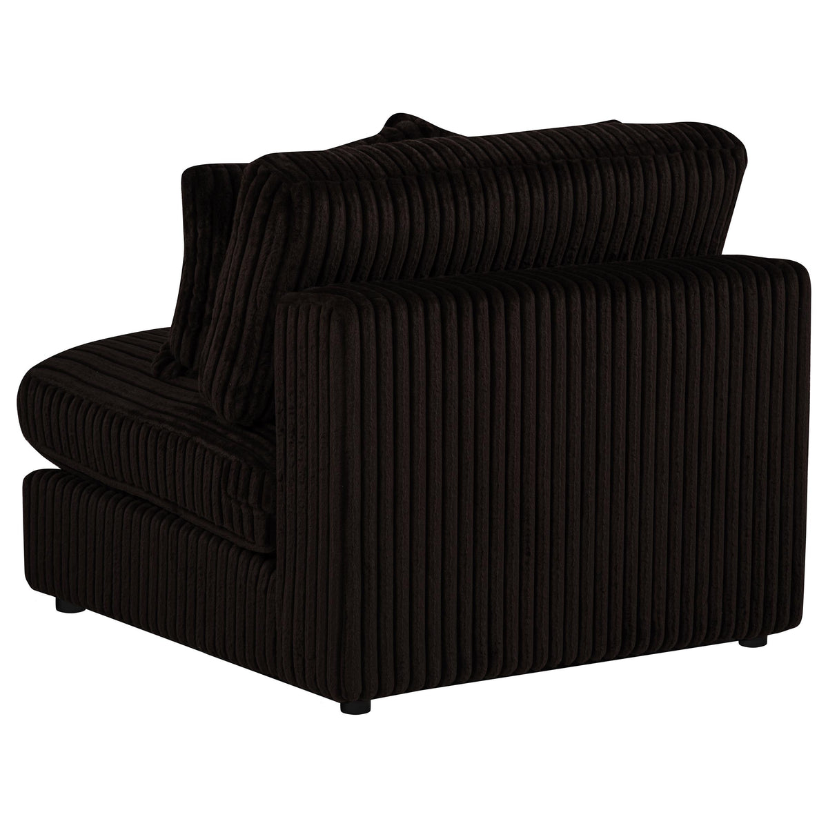 Blaine Corduroy Armless Chair with Reversible Cushions Chocolate Brown