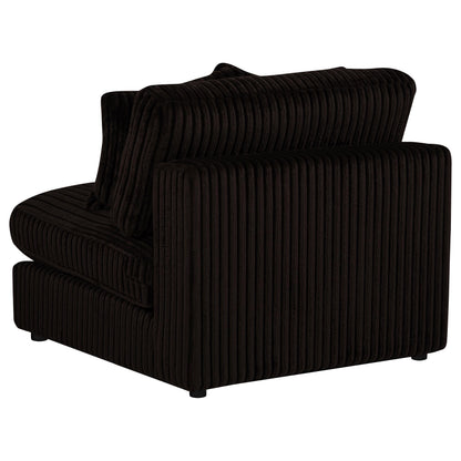 Blaine Corduroy Armless Chair with Reversible Cushions Chocolate Brown