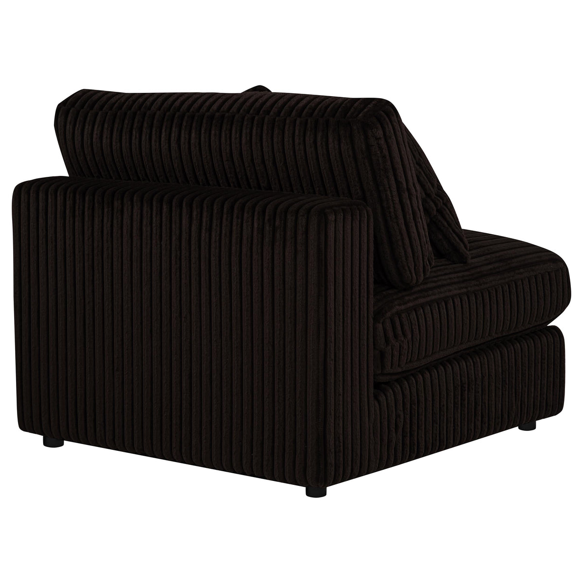 Blaine Corduroy Armless Chair with Reversible Cushions Chocolate Brown