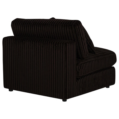 Blaine Corduroy Armless Chair with Reversible Cushions Chocolate Brown