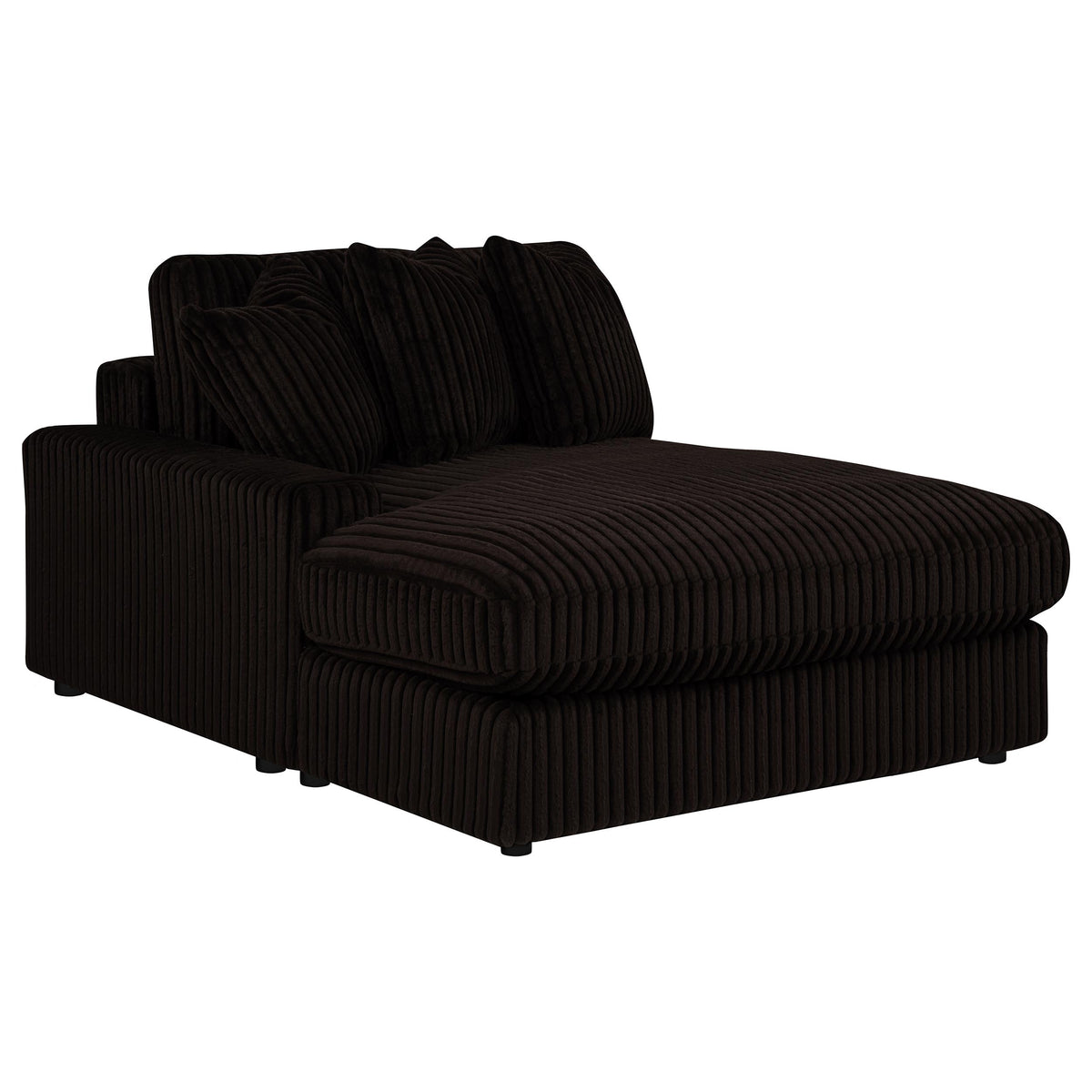 Blaine 2-Piece Corduroy Reversible Chaise Sectional Sofa Chocolate Brown
