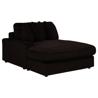 Blaine 2-Piece Corduroy Reversible Chaise Sectional Sofa Chocolate Brown