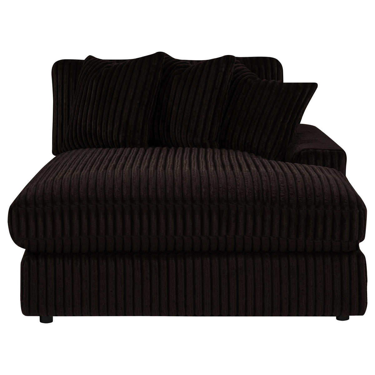 Blaine 2-Piece Corduroy Reversible Chaise Sectional Sofa Chocolate Brown