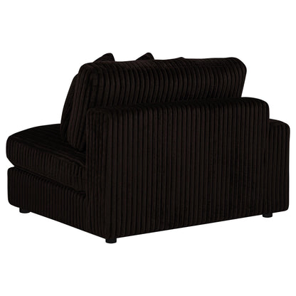 Blaine 2-Piece Corduroy Reversible Chaise Sectional Sofa Chocolate Brown
