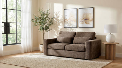 Amador Chenille Upholstered Track Arm Loveseat Chocolate